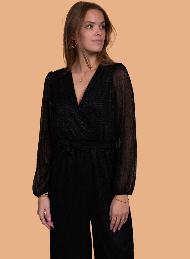 Jumpsuit party glitter zwart