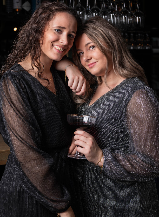 Jumpsuit party glitter zwart