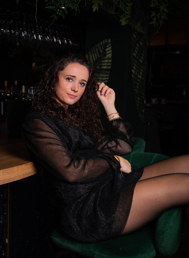 Feestjurk glitter zwart