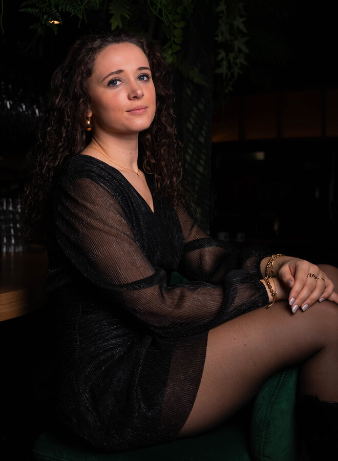 Feestjurk glitter zwart