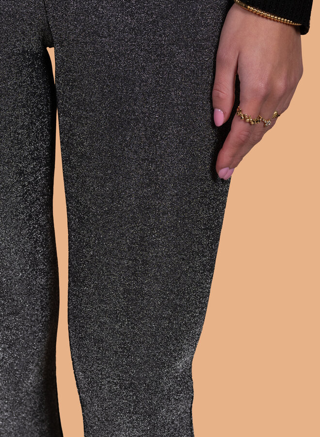 Glitter broek effen zilver