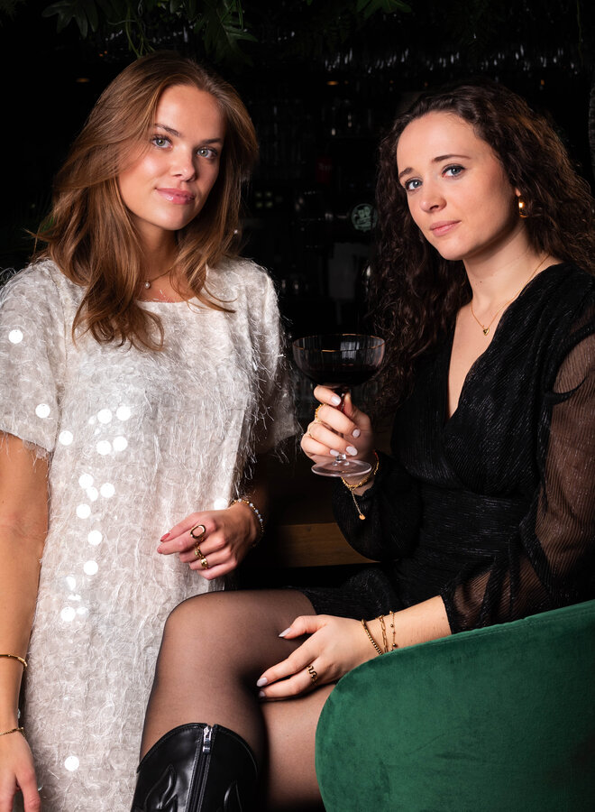 Feestjurk glitter zwart