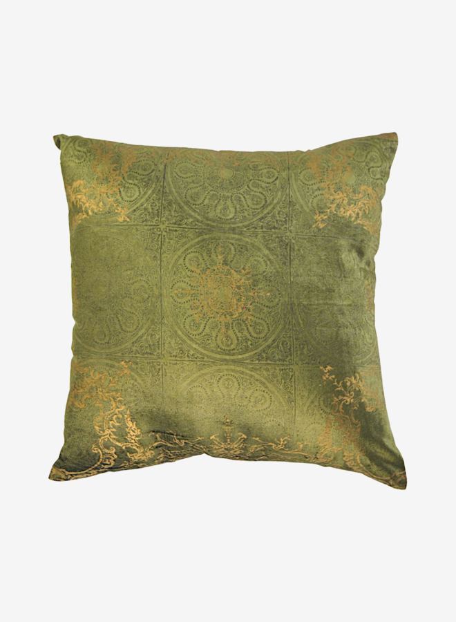 Sierkussen zacht groen met goud