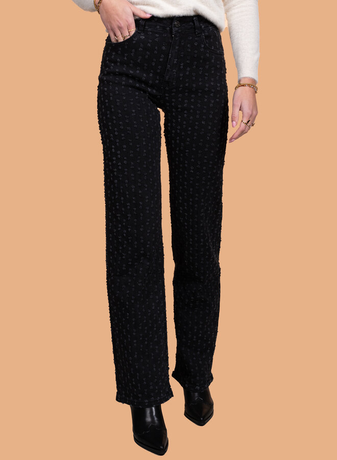 Pattern jeans broek zwart