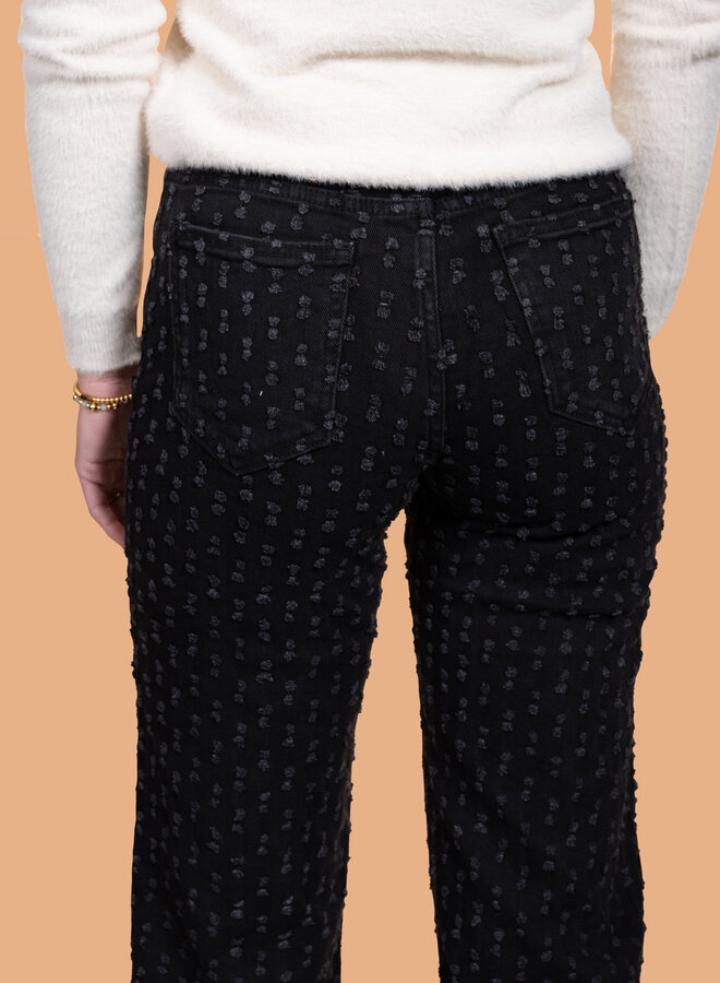 Pattern jeans broek zwart