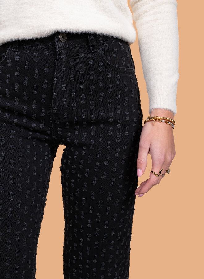 Pattern jeans broek zwart
