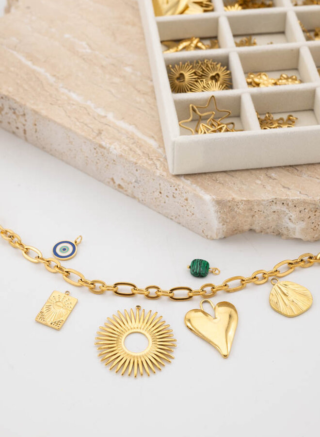 Bedel blauwe cirkels goud