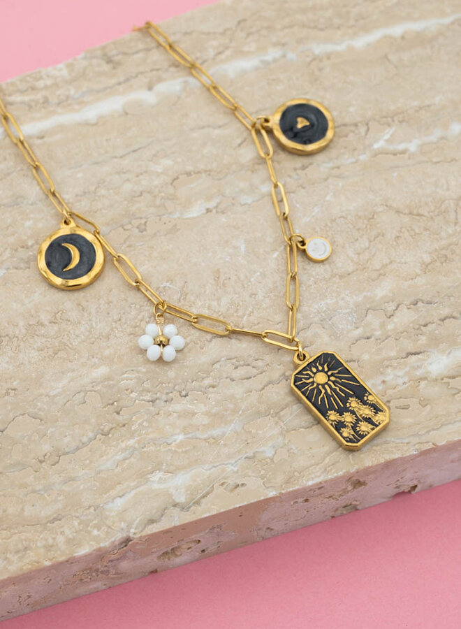 Bedelketting black & white