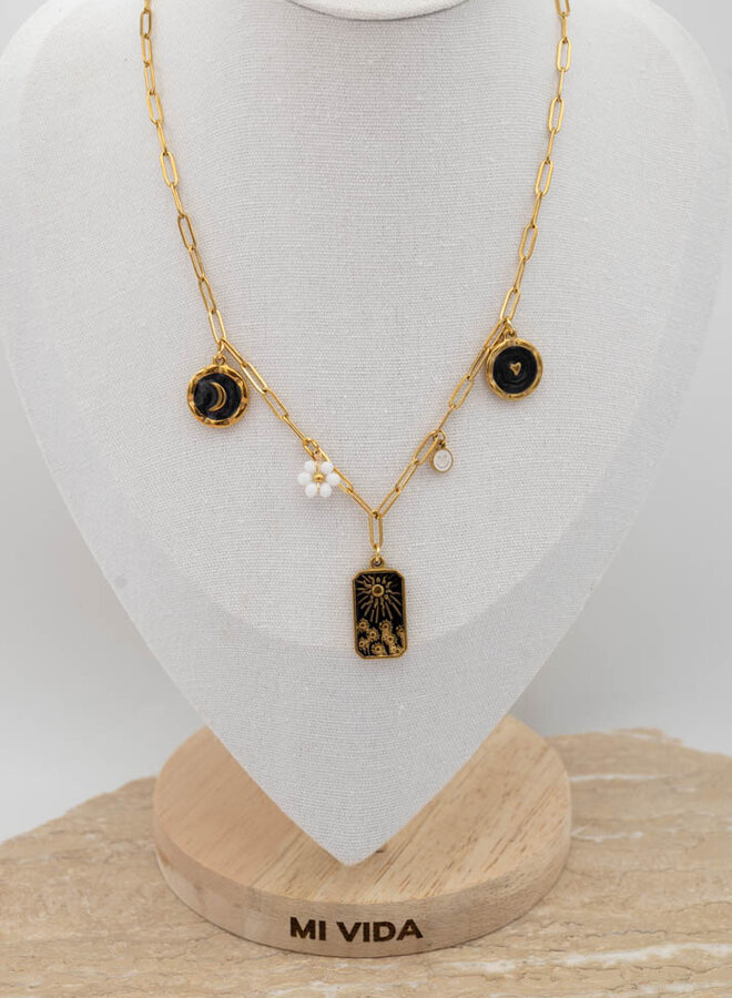 Bedelketting black & white