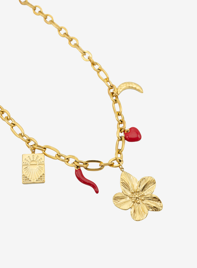 Bedelketting flower red