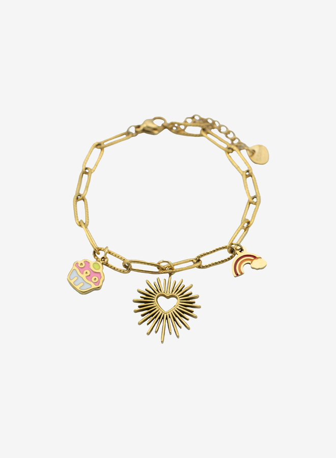 Bedelarmband colorful heart