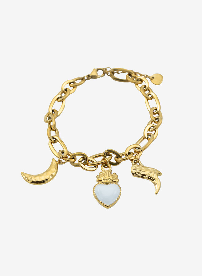 Bedelarmband cowboy white