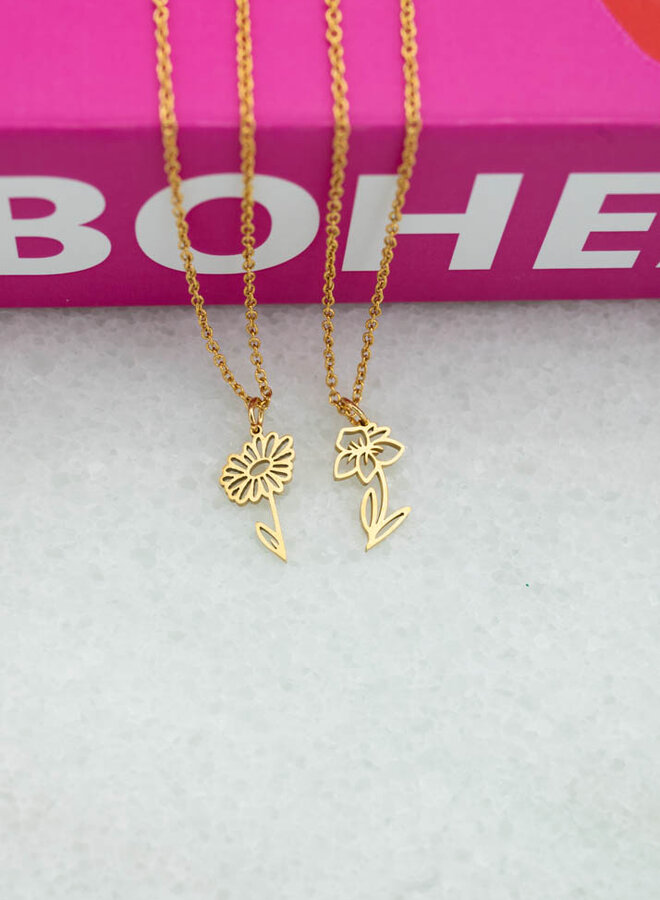 Ketting geboortebloem narcis maart