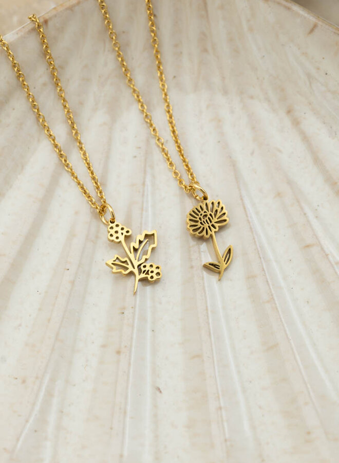 Ketting geboortebloem chrysant november