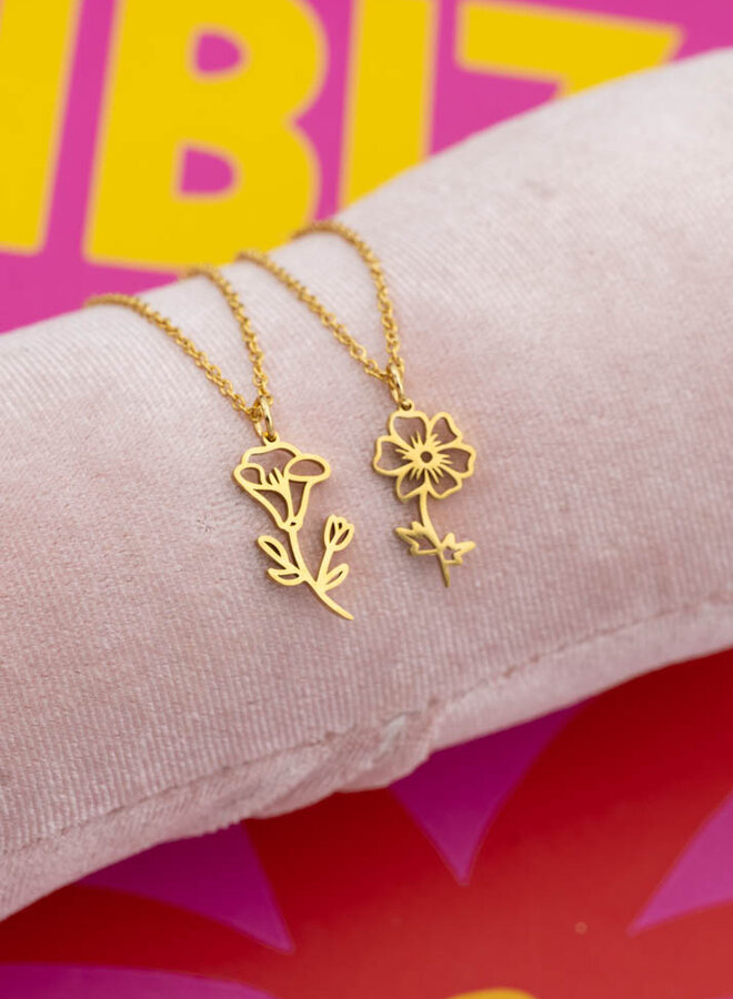 Ketting geboortebloem blauwe winde september