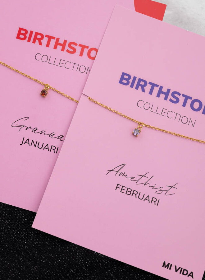 Ketting geboortesteen granaat januari