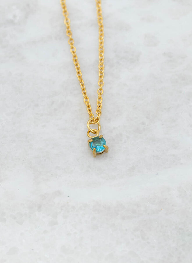 Ketting geboortesteen aquamarijn maart