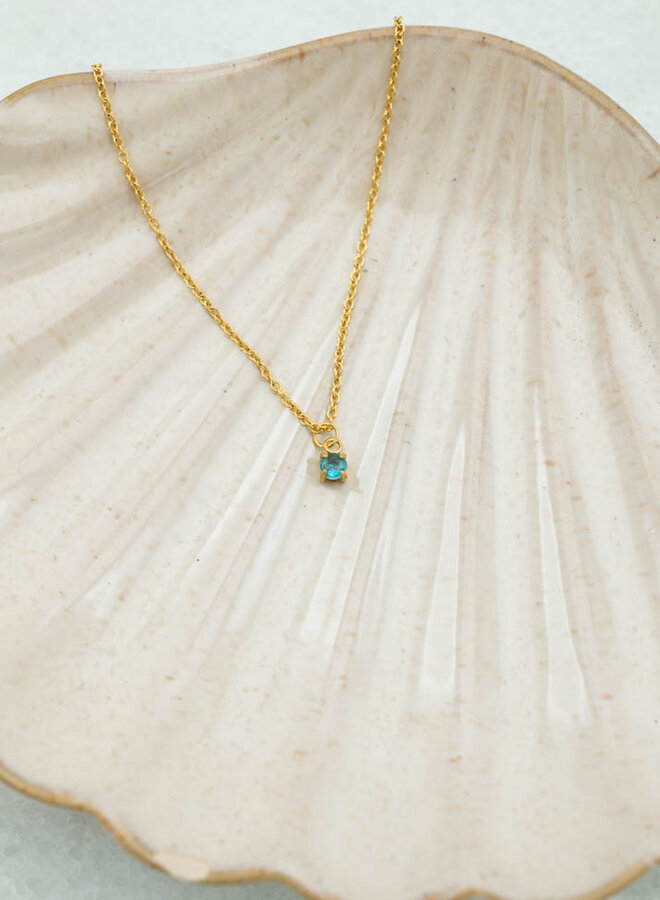 Ketting geboortesteen aquamarijn maart