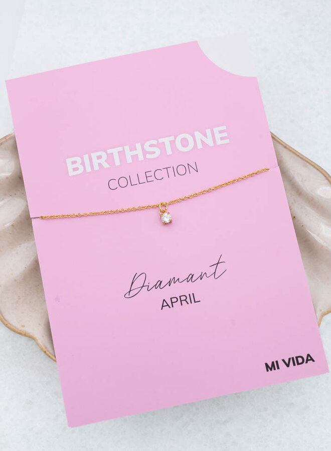 Ketting geboortesteen diamant april