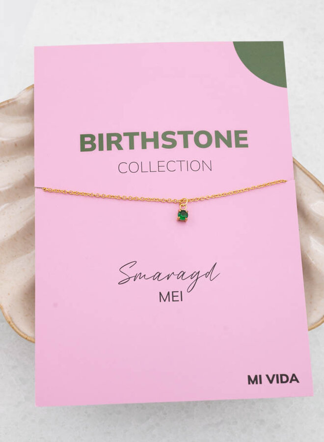 Ketting geboortesteen smaragd mei