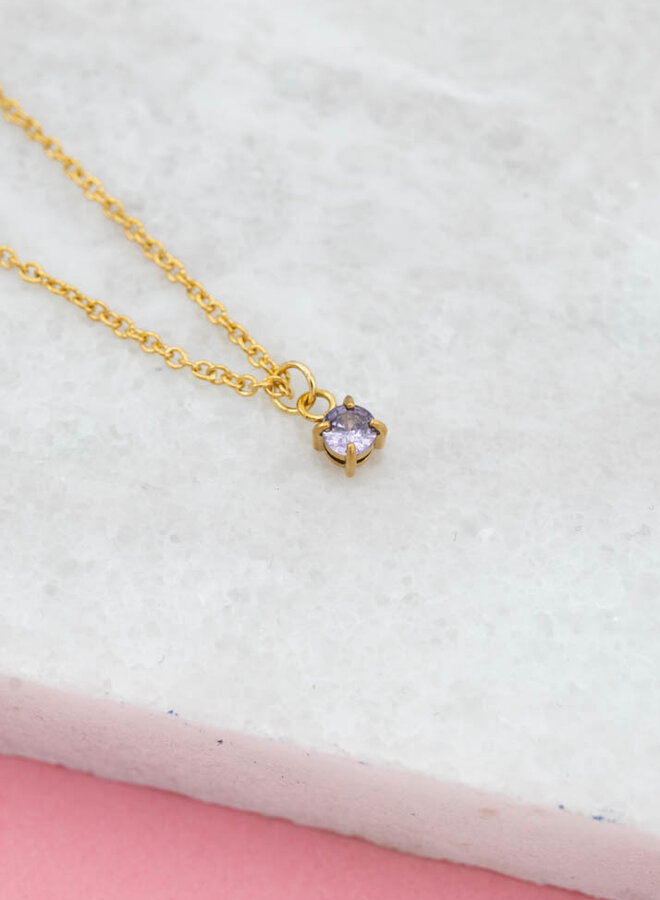 Ketting geboortesteen amethist februari