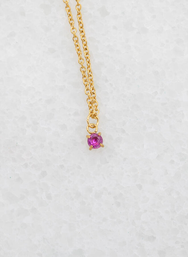 Ketting geboortesteen robijn juli