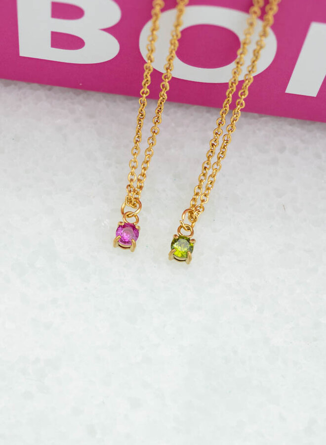 Ketting geboortesteen robijn juli