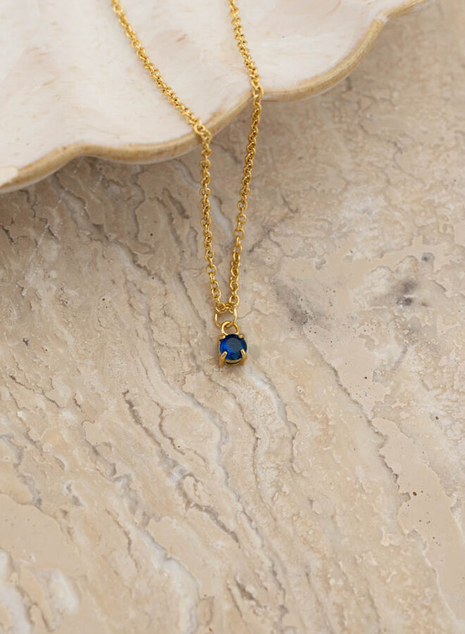 Ketting geboortesteen saffier september