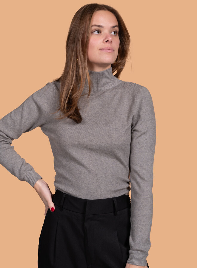 Top met open rug grijs