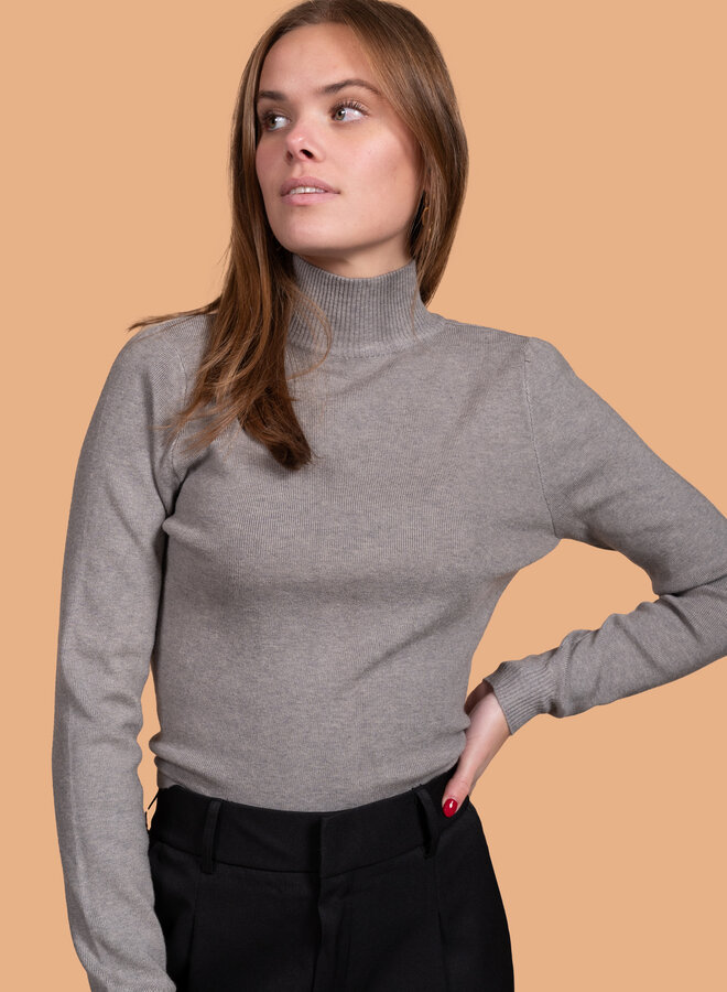 Top met open rug grijs