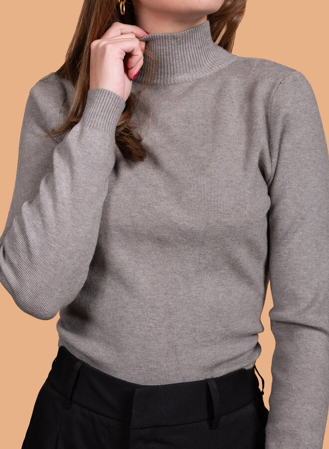 Top met open rug grijs