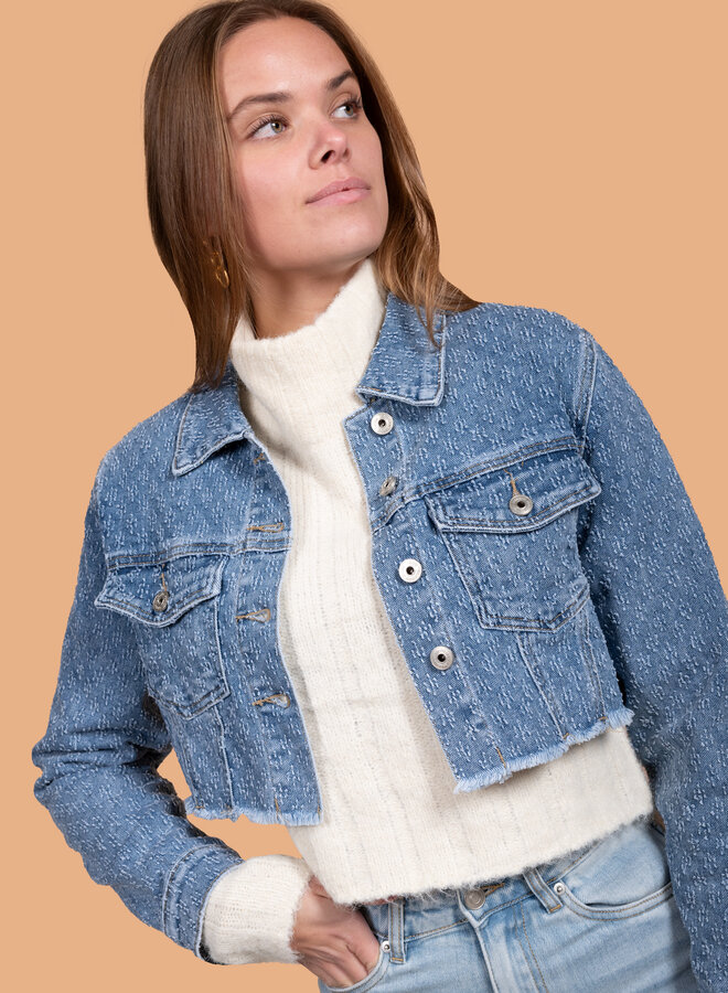 Pattern jeans jasje blauw