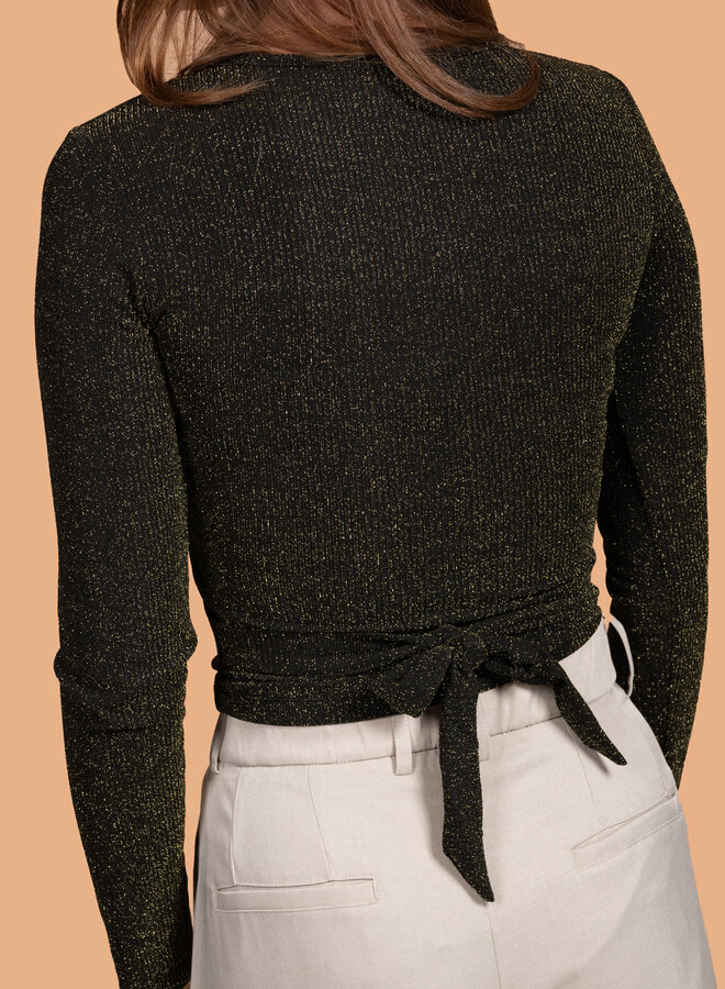 Korte glitter top zwart