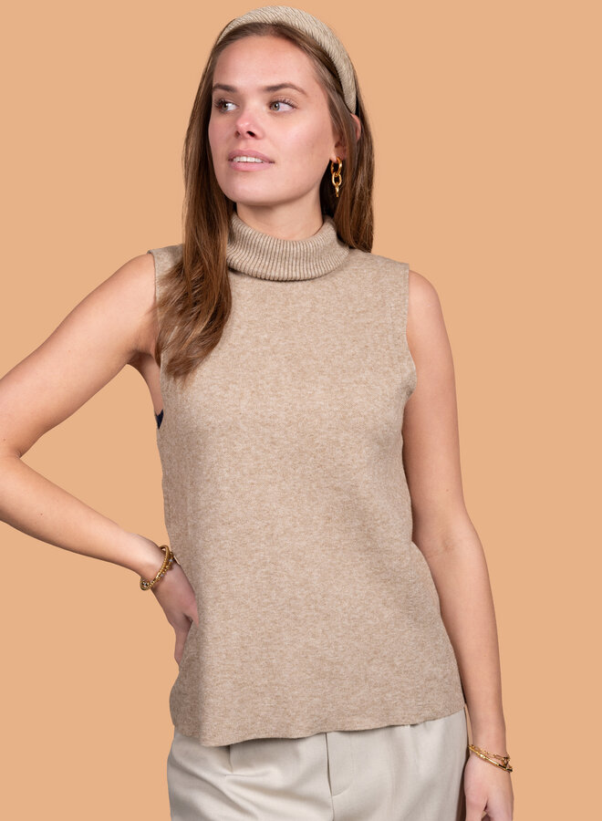 Pull-over met col camel