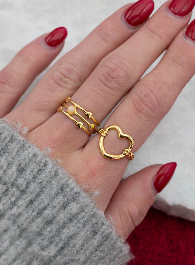 Ring open hart button