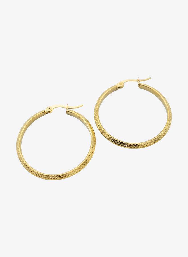 Oorringen goud golden leopard