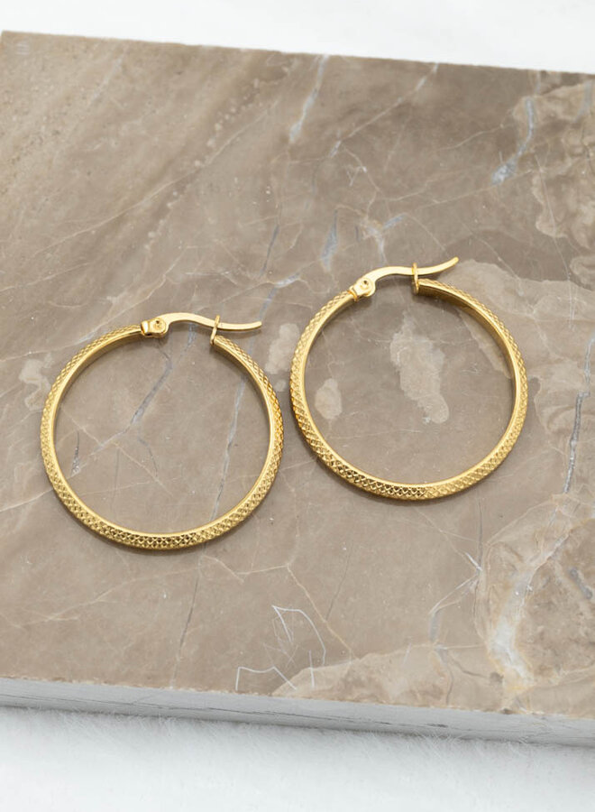 Oorringen goud golden leopard