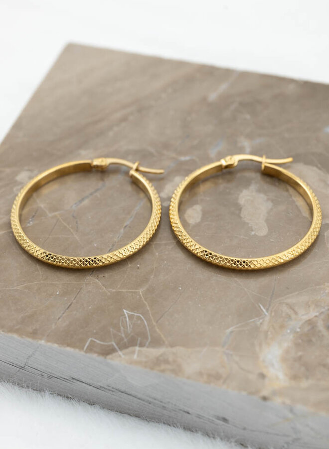 Oorringen goud golden leopard