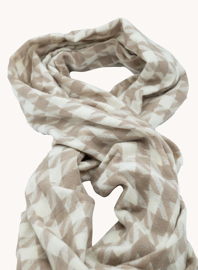 Sjaal ruiten camel beige