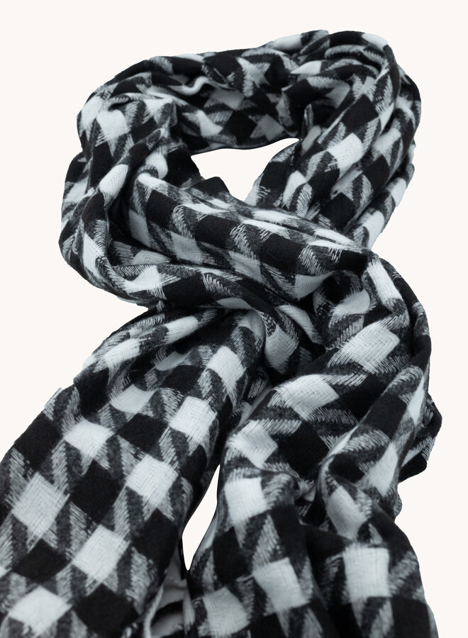 Sjaal ruiten zwart wit