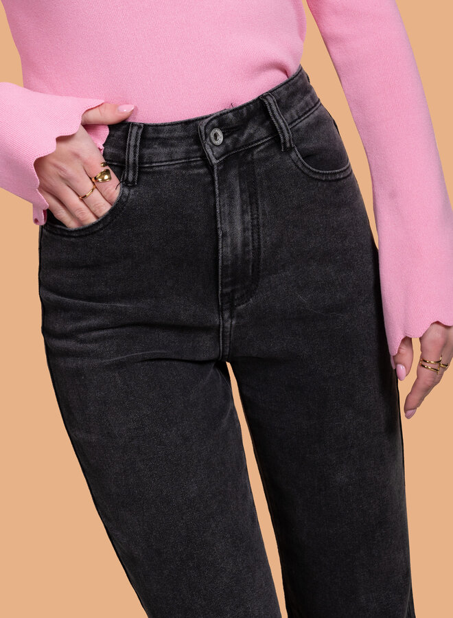 Wide leg jeans Anna zwart