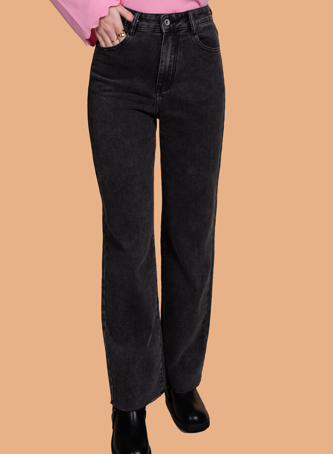 Wide leg jeans Anna zwart