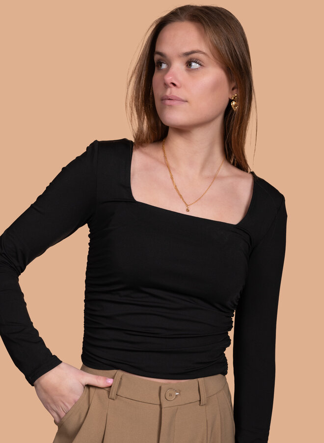 Top gekruiste rug zwart