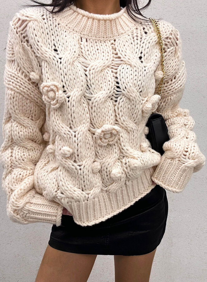 Warme trui met rozen