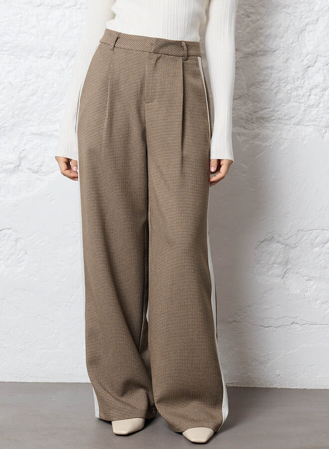 Geruite broek met streep