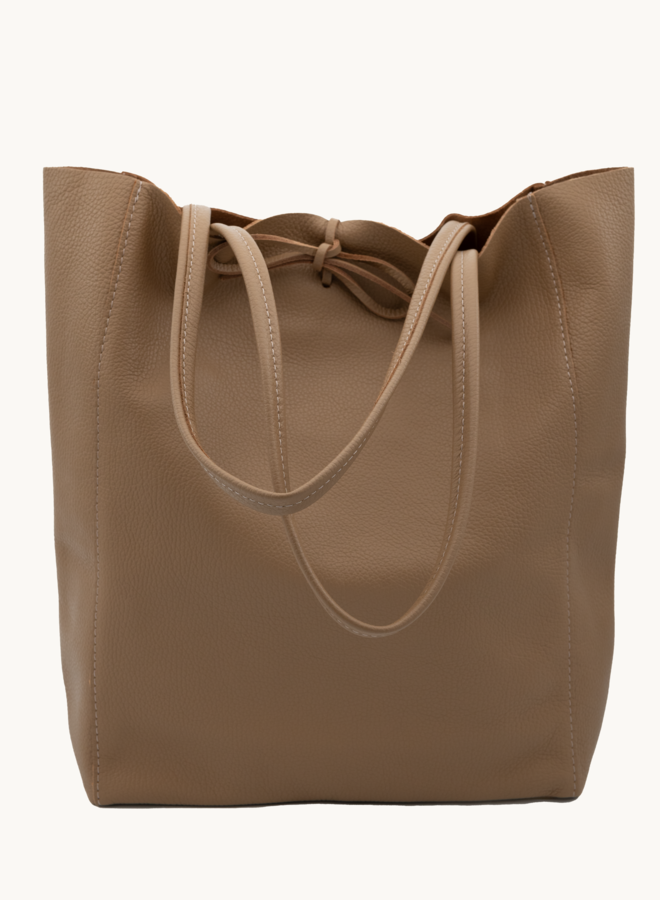 Shopper tas leer camel Mia