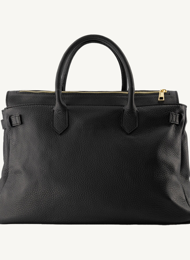 Leren tas classic zwart Birdie