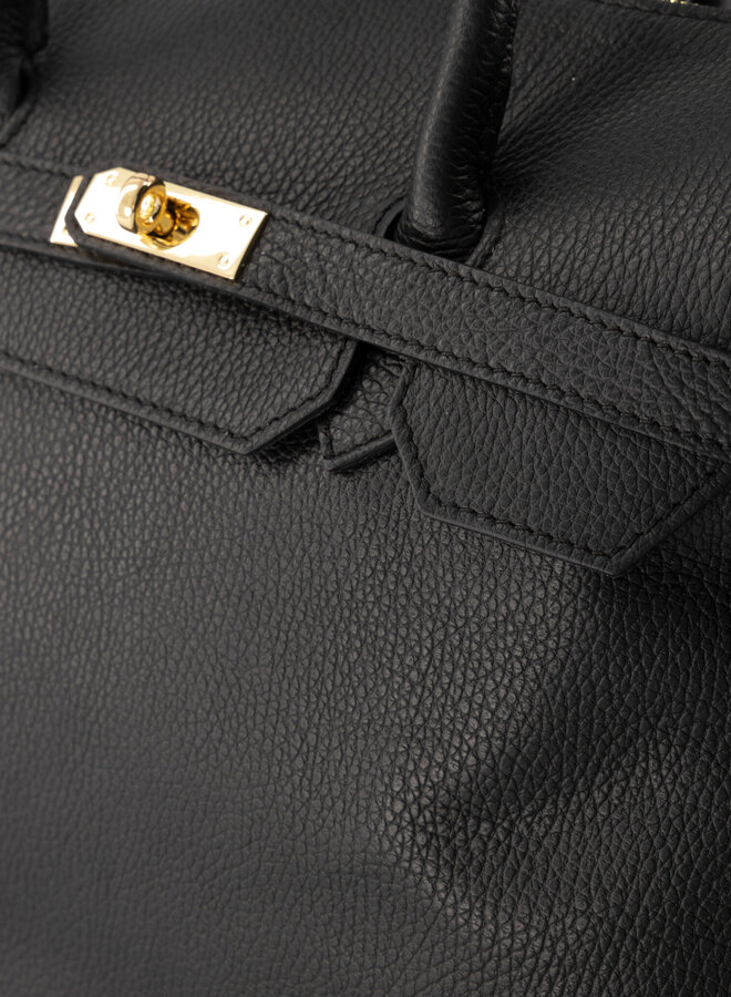 Leren tas classic zwart Birdie