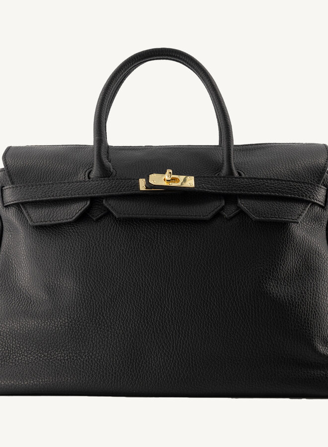 Leren tas classic zwart Birdie