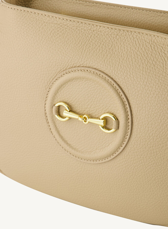 Schoudertas leer luxe taupe Hannah